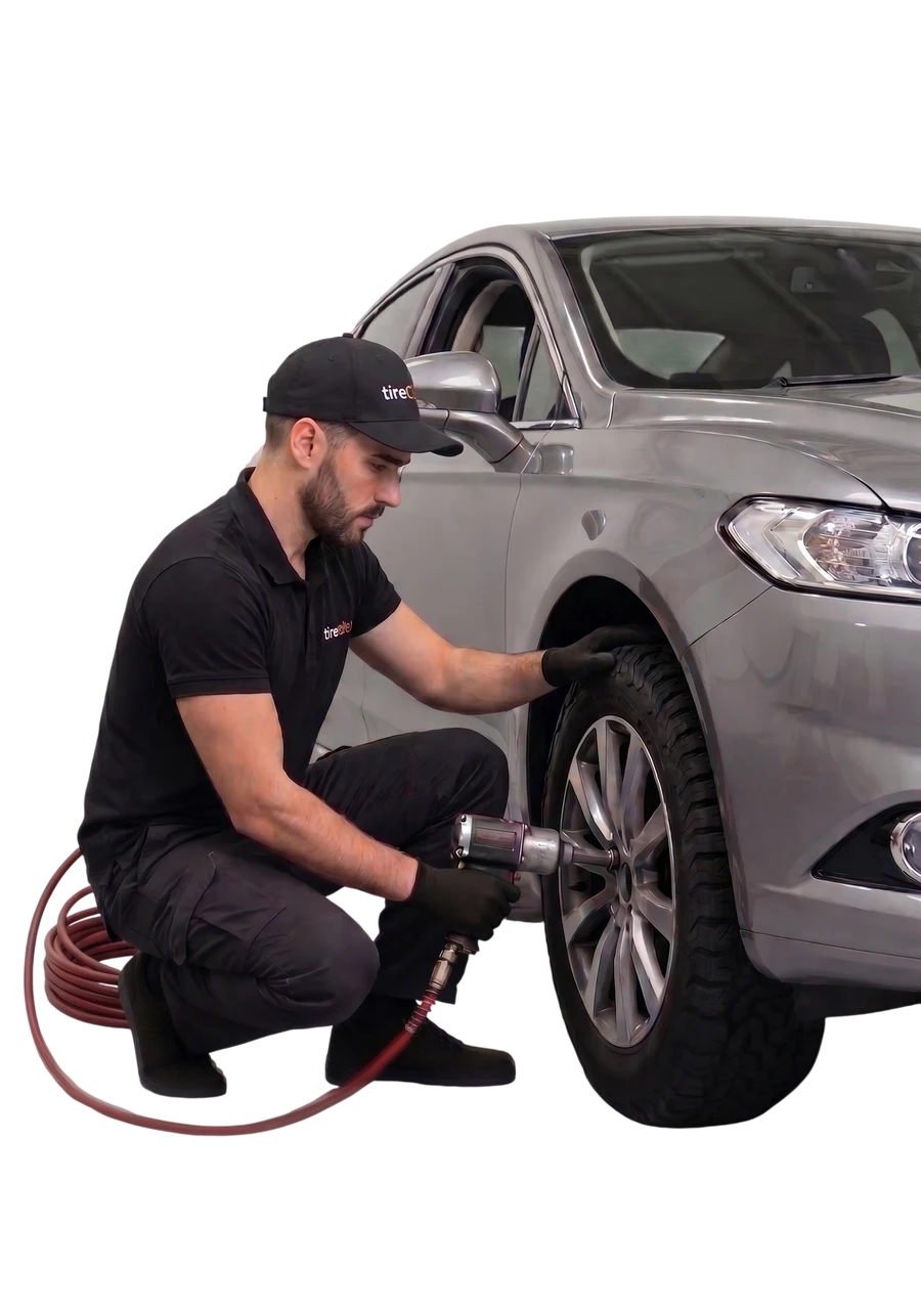 Técnico de tireclick.com instalando una llanta
